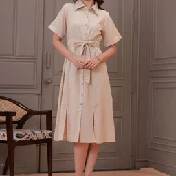 HIGHLIGHT FASHION EXPORT Women Cotton Fit & Flare Midi Dress-image-81
