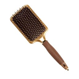 Oliva Garden Nano Thermic Ceramic & Ion Brown Shaper Paddle Hair Brush-18