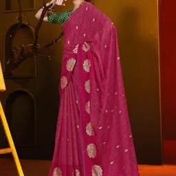 Reboot Fashions Embellished Pure Georgette Maheshwari Saree-picture-13
