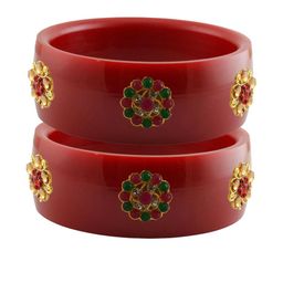 Vidhya Kangan Multi-Coloured Brass Bangles-image-86