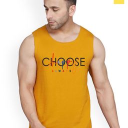 SLOWLORIS Pack Of 2 Printed Round Neck Gym Vests VSL26 CMB(CHS MUSTARD)(GYM YELLOW)-image-82