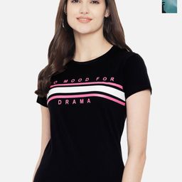 Dreambe Women Pack Of 2 Typography Printed Round Neck Cotton T-shirts-picture-7