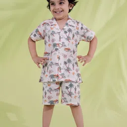 Aj DEZInES Boys Printed Short Sleeves Pure Cotton Shirt With Shorts-image-84