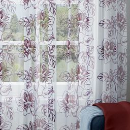 Parda Online White & Maroon Floral Sheer Long Door Curtain-picture-44