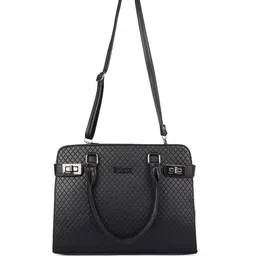 EVEDA Textured Structured Handbag With Detachable Sling Strap-52