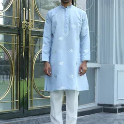 KRAFT INDIA LUXE Men Ethnic Motifs Embroidered Sequined Straight Kurta-picture-17