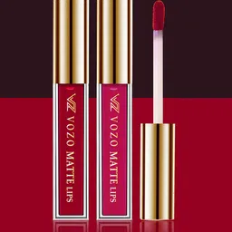 VOZO Set Of 2 Stay-All-Day Matte Liquid Lipstick - 4 ml Each - Red - Magenta image 1