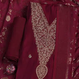 Meena Bazaar Floral Embroidered Sequinned Unstitched Dress Material-image-83