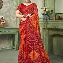 Panzora Bandhani Poly Chiffon Bandhani Saree-picture-12