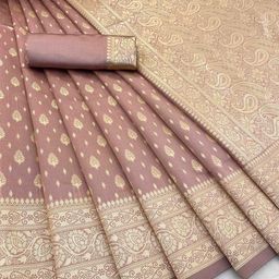 KALINI Woven Design Zari Silk Blend Banarasi Saree-picture-11