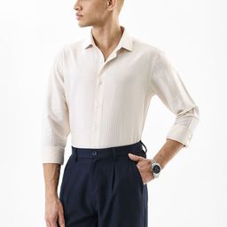 Snitch India Slim Textured Slim Fit Formal Shirt-image-58
