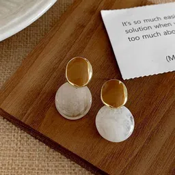 BEYTER Sterling Silver Gold-Plated Artificial Stones Studded Drop Earrings-16