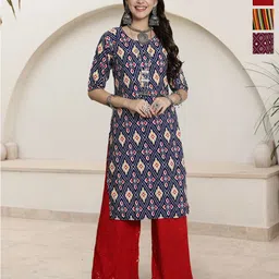 HERE&NOW Women Pack Of 3 Ethnic Motifs Printed Kurta-picture-10