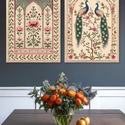 Kotart Brown & Green 2 Piece Wood Abstract Wall Paintings-picture-48