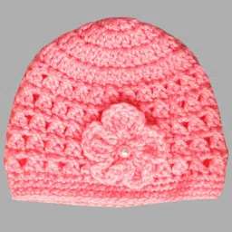 Knits & Knots Flower Decorated Crochet Cap - Pink-picture-47
