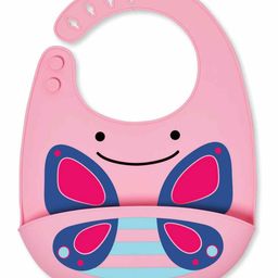 Skip Hop Silicon Bib With Crumb Catcher - Pink-image-98