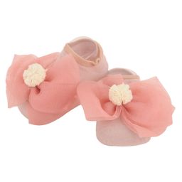 Yellow Bee Bow Detailing Ankle Length Socks - Peach-image-20