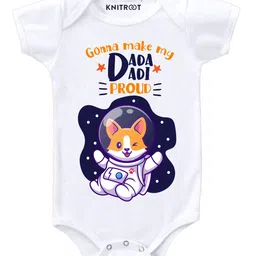 KNITROOT Short Sleeves Dada Dadi Proud Print Onesie - White-picture-45