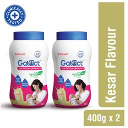 Galact Granules Lactation Supplement with Shatavari Kesar Flavour - 400 g (Pack of 2)-image-80