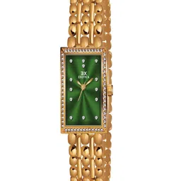 Exotica Fashion Women Brass Dial & Stainless Steel Straps Watch EX-2491-Gold Green-image-68