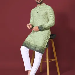 AKSHAT CREATION Men Striped Printed Mandarin Collar Regular Kurta & Trousers-49