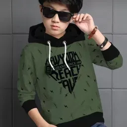 Rotaqo Kids Typography Printed Hooded T-shirt-image-19