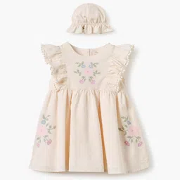 Giggles by Babyshop Girls Embroidered Flutter Sleeve Fit & Flare Mini Dress-picture-49