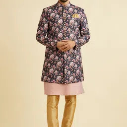 Manyavar Men Floral Printed Sherwani Set-image-20