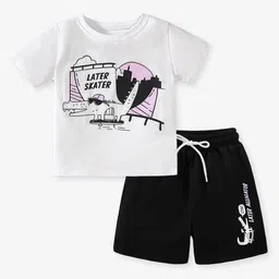 YK Boys Printed Round Neck Short Sleeves T-Shirt & Shorts-image-26