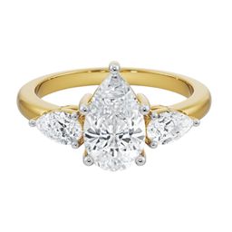Emori Pear Tri Solitaire Diamond Ring-picture-51