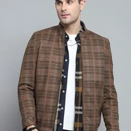 Monte Carlo Men Mock Collar Geometric Printed Casual Tailored Jacket-picture-6