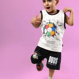 WEARDUDS Kids Lazio Printed Pure Cotton T-Shirt With Shorts-image-13