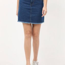 URBAN POCHE Denim High-Waist Mini Skirt-image-73