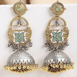 KARATCART Gold Plated Dome Shaped Jhumkas Earrings-31