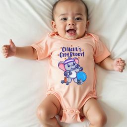 YK Infants Chachu's Gym Buddy! Printed Cotton Bodysuit-picture-30