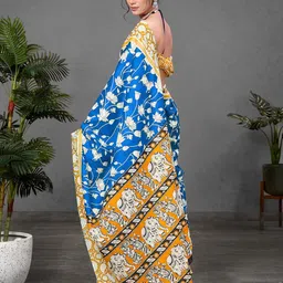 LeeliPeeri Designer Ajrak Block Print Saree image 2