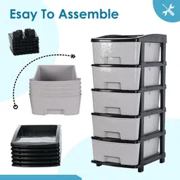 Kuber Industries Black Set of 1 Regular Drawer Organiser Organisers image 2