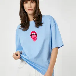 RAYACLOSET Graphic Printed Round Neck Cotton Oversized T-shirt-picture-11
