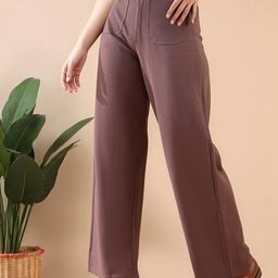 Mast & Harbour Women High-Rise Easy Wash Trousers-image-25