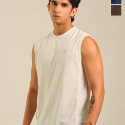 EAZY Pack Of 3 Round Neck Tank Innerwear Vests-picture-32