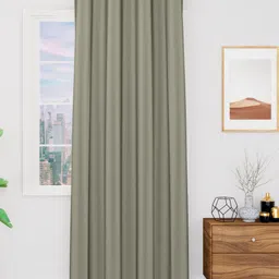 Myntra Elegant Homes Charcoal Set of 2 Black Out Long Door Curtain-45