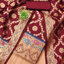 Panzora Ethnic Motifs Woven Design Unstitched Dress Material-image-75