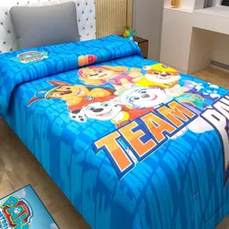 Athom Living Blue & Orange Cartoon Characters Printed 350 GSM Single Bed Comforter-image-40