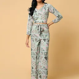 SHOWOFF Printed Top With Palazzos Co-Ords-picture-9
