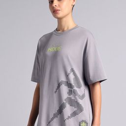 CULT Women Grey On The Move Graphic Oversized Fit T-shirt-picture-9