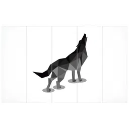 Inephos White & Black 5 Pieces Creative Artwork Birds and Animals Vinyl Wall Art-51