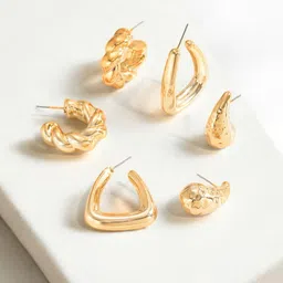 Jewels Galaxy Contemporary Half Hoop Earrings-40
