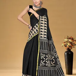 KALINI Paisley Bagru Printed Pure Cotton Saree-picture-22