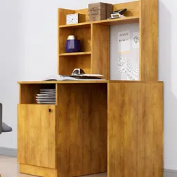 HEXA RED Brown Engineered Wood Study Table For Work From Home Students & Computer Table image 3