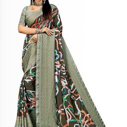 PARVOTSAV Brown Polyester Saree-image-77